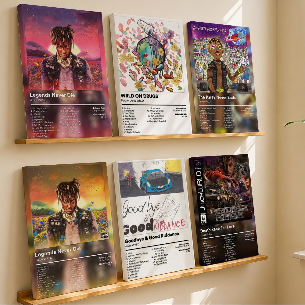 Picture Frame - ラッパー、ジュース・ワールドのアルバムジャケットをモチーフにした、木製フレームのキャンバスプリントポスター。壁掛けアートとして、高画質で防水加工が施されており、お部屋のインテリアに最適です。