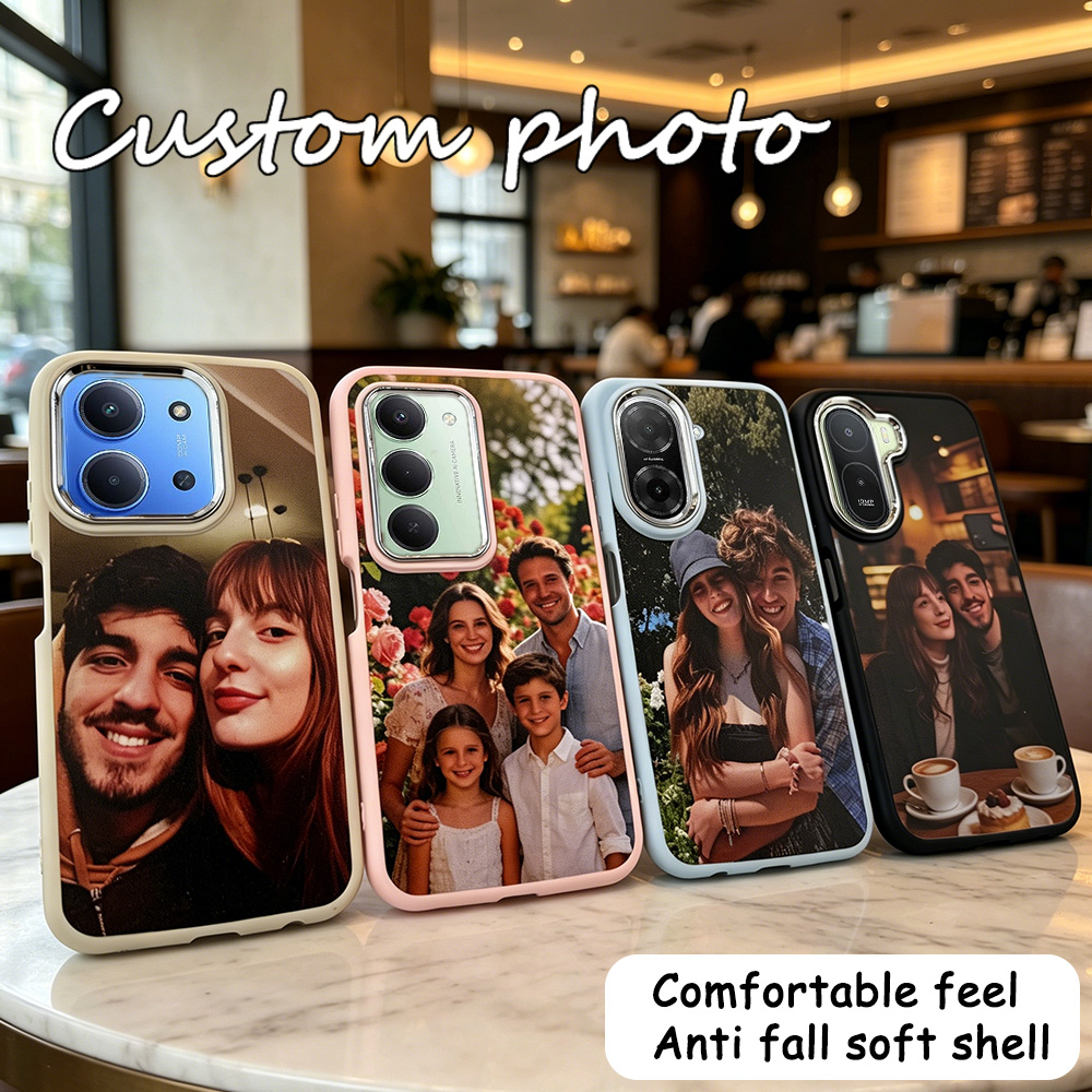 Picture Frame - Xiaomi Redmi A7pro/A5/A4/A3/A2/A1/Redmi 15/15c/14C&14R/13/12/11/10/9用のカスタマイズされたメッキレンズフレームカラーの携帯電話ケース