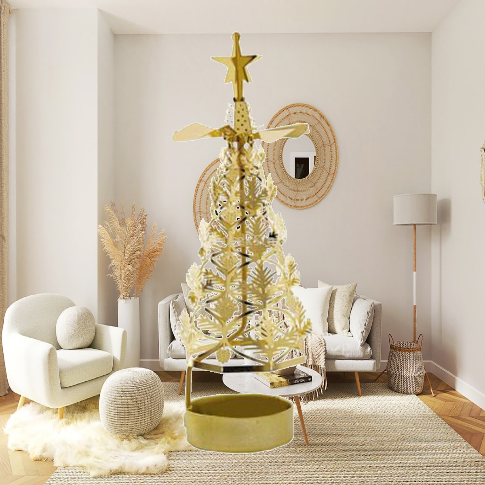 Candle Holder Decor - 回転式キャンドルトレイ、ステンレス製回転式燭台、クリスマスや結婚式に最適な装飾用ティーライト、ムーンライトオーナメント。