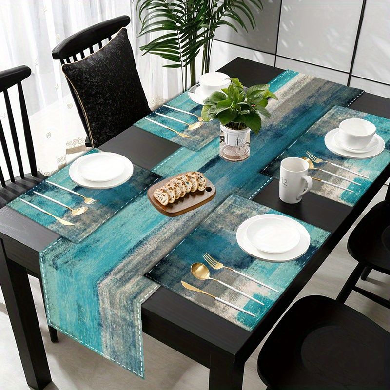 Table Runner - VIKAMA モランディ アブストラクト インク テーブルランナー プレースマットセット