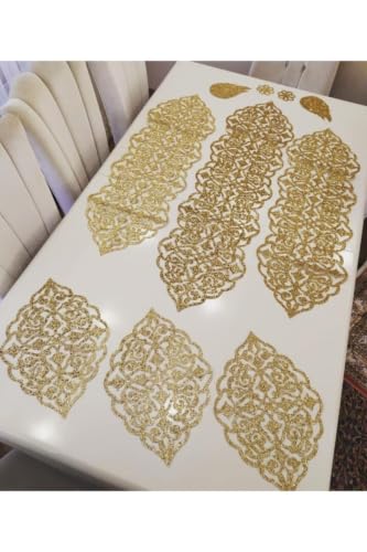 10枚入り、合成皮革製のテーブルランナーとプレースマットのセ - Table Runner のレビューと価格
