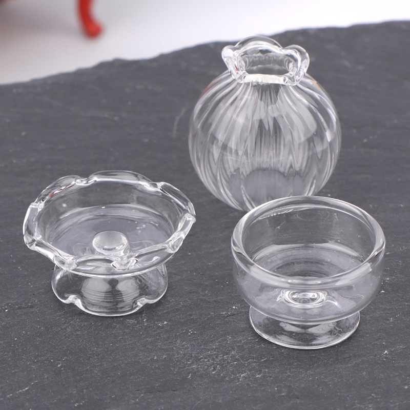1:12 ドールハウスミニチュアガラス花瓶デザートカップワイ - Vase Decor のレビューと価格