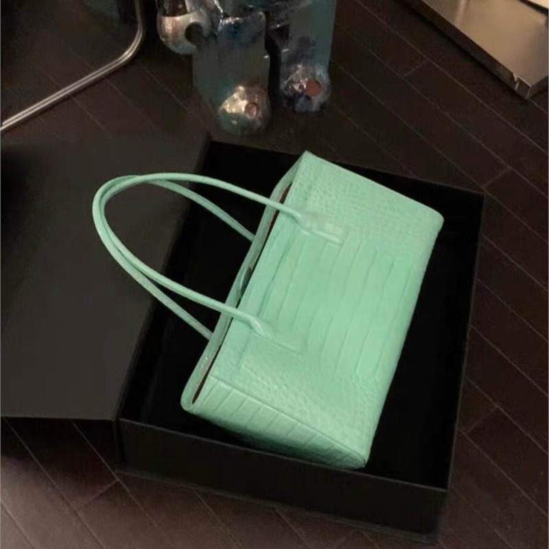 ヴィンテージグリーントートバッグ女性フェイククロコダイルレザ - Interior Design High End のレビューと価格