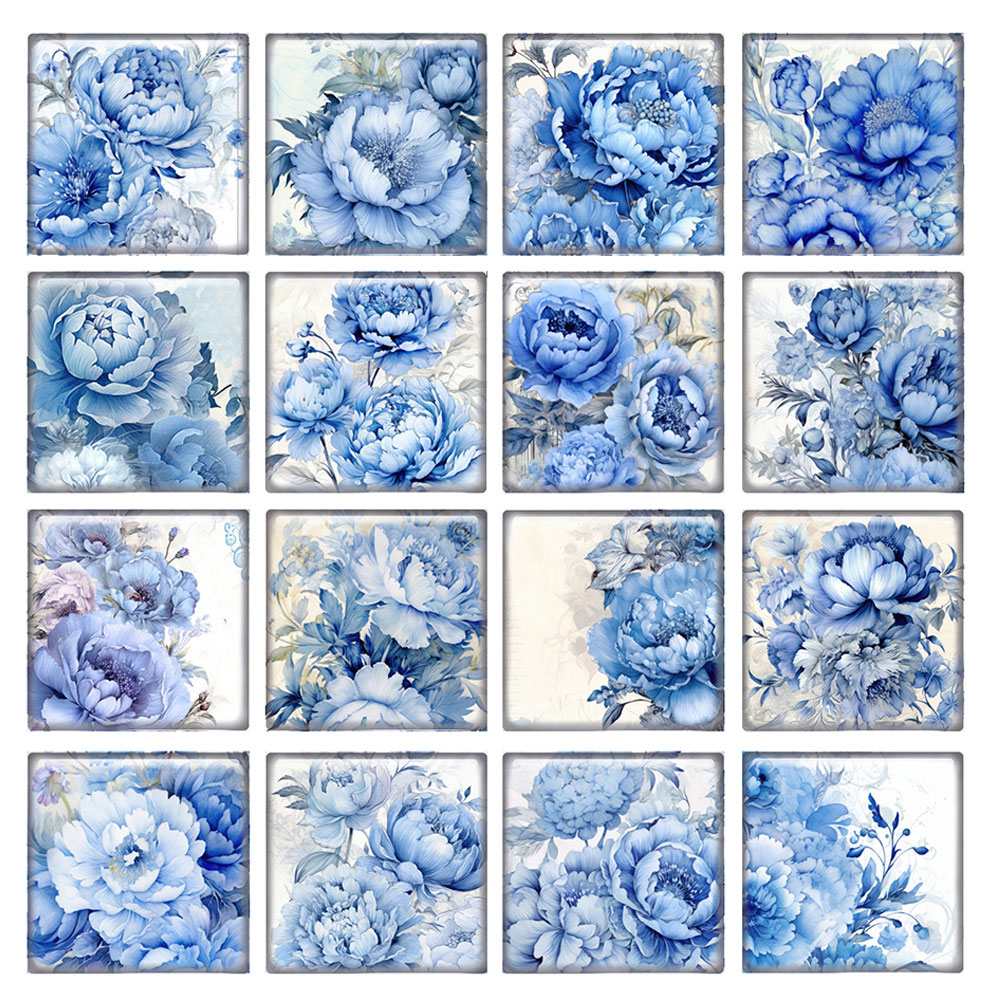ランダムミックス ラウンド/オーバル/スクエア ブルーピオニ - Vase Decor のレビューと価格