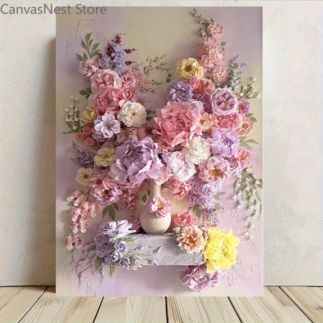 ヴィンテージ風の花瓶をモチーフにしたキャンバス壁掛けアートセ - Abstract Canvas Set のレビューと価格