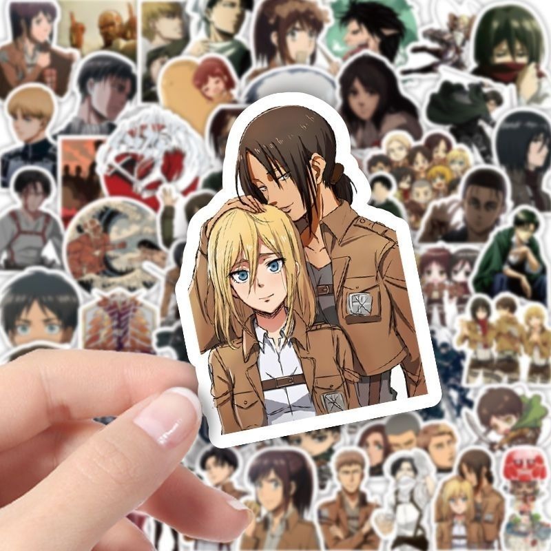 60枚入り 進撃の巨人 アニメステッカー かわいい 防水デカ - Wall Sticker のレビューと価格