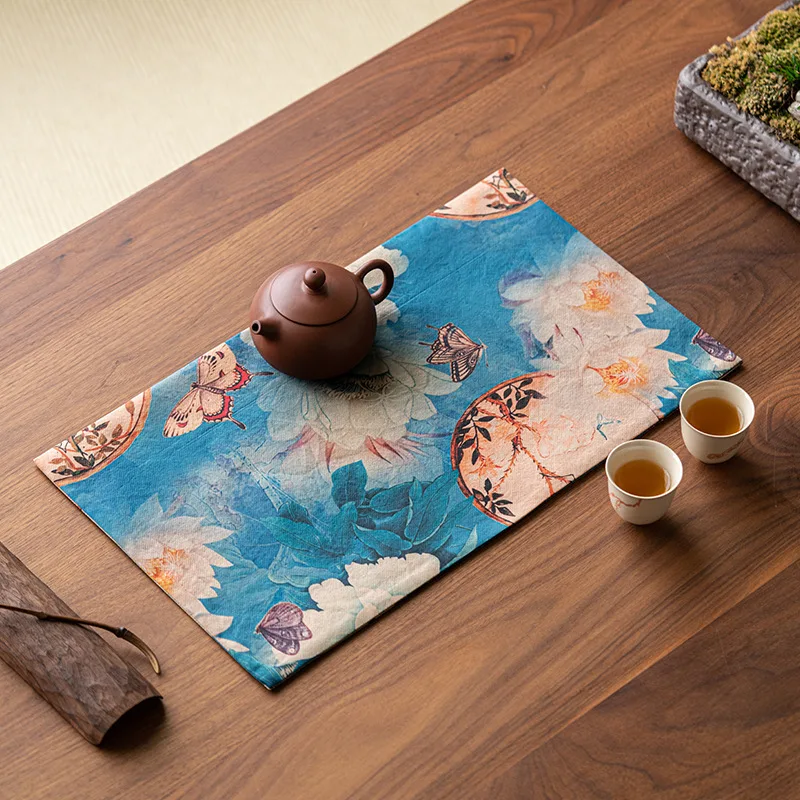 祥雲糸茶マット 新中式禅テーブルランナー 防水茶テーブルクロ - Table Runner のレビューと価格