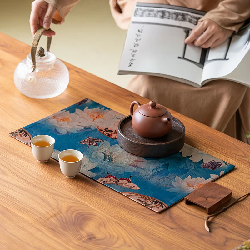 祥雲糸茶マット 新中式禅テーブルランナー 防水茶テーブルクロ - Table Runner のレビューと価格