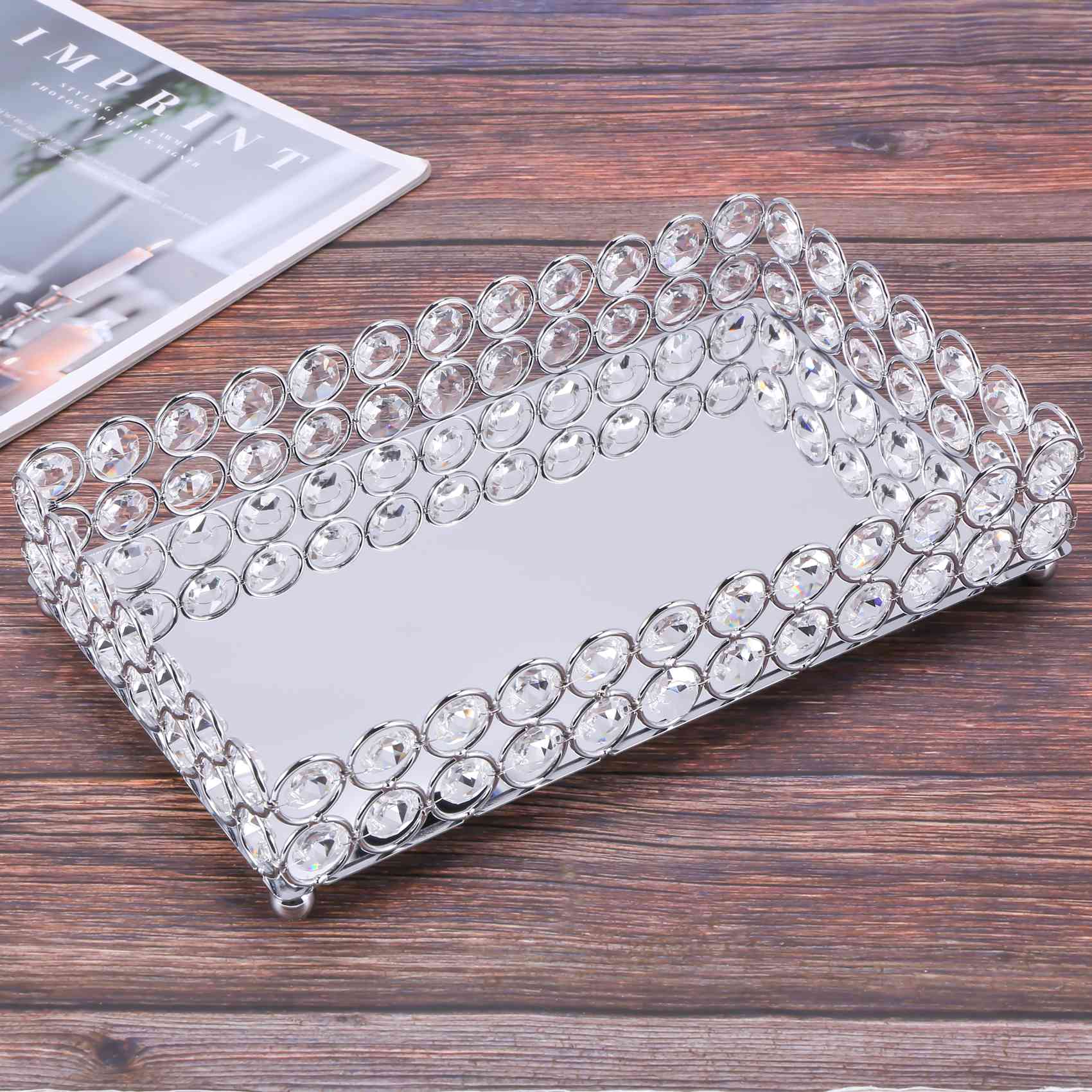 ABSS製、クリスタル装飾の長方形コスメトレイ。ジュエリーや - Decorative Mirror のレビューと価格