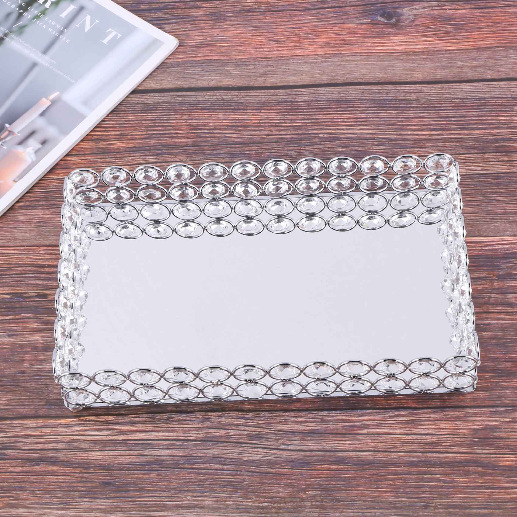 ABSS製、クリスタル装飾の長方形コスメトレイ。ジュエリーや - Decorative Mirror のレビューと価格