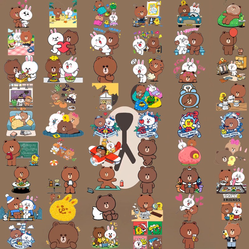 LINE FRIENDS ブラウン・コニー・サリー アニメ風 - Wall Sticker のレビューと価格