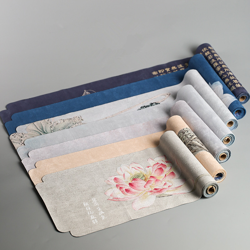 コットンリネン製テーブルランナー、中国風クリアロータス柄スエ - Table Runner のレビューと価格
