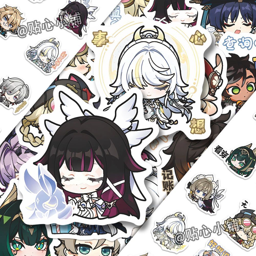 64 個原神インパクトムーンメイデンアニメステッカー漫画落書 - Wall Sticker のレビューと価格