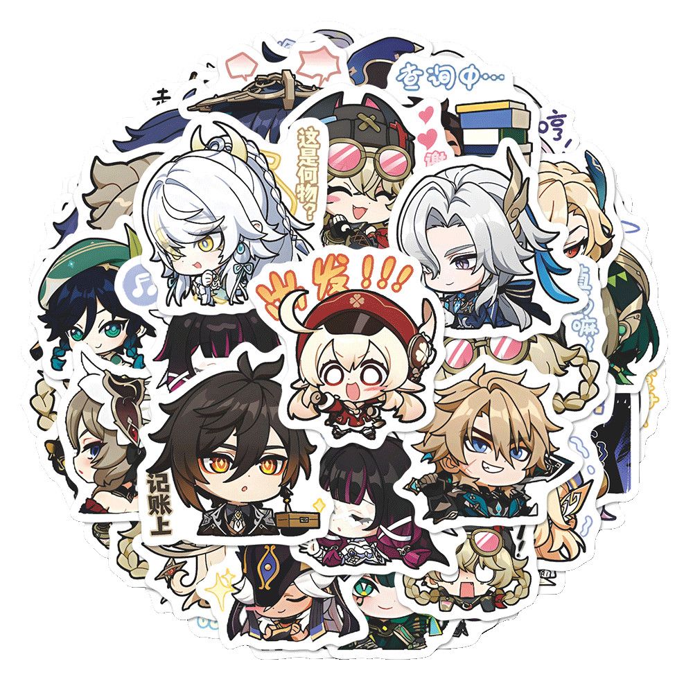 64 個原神インパクトムーンメイデンアニメステッカー漫画落書 - Wall Sticker のレビューと価格