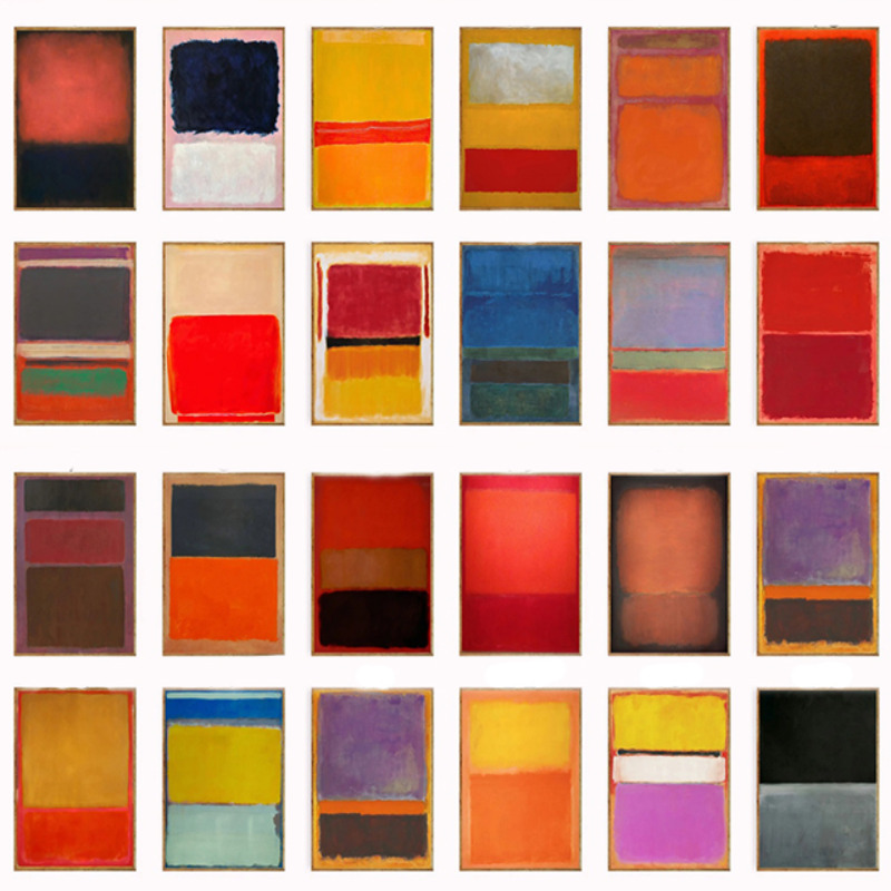 Rothko-抽象芸術,ヴィンテージ,ミニマリスト,インテリ - Abstract Canvas Set のレビューと価格
